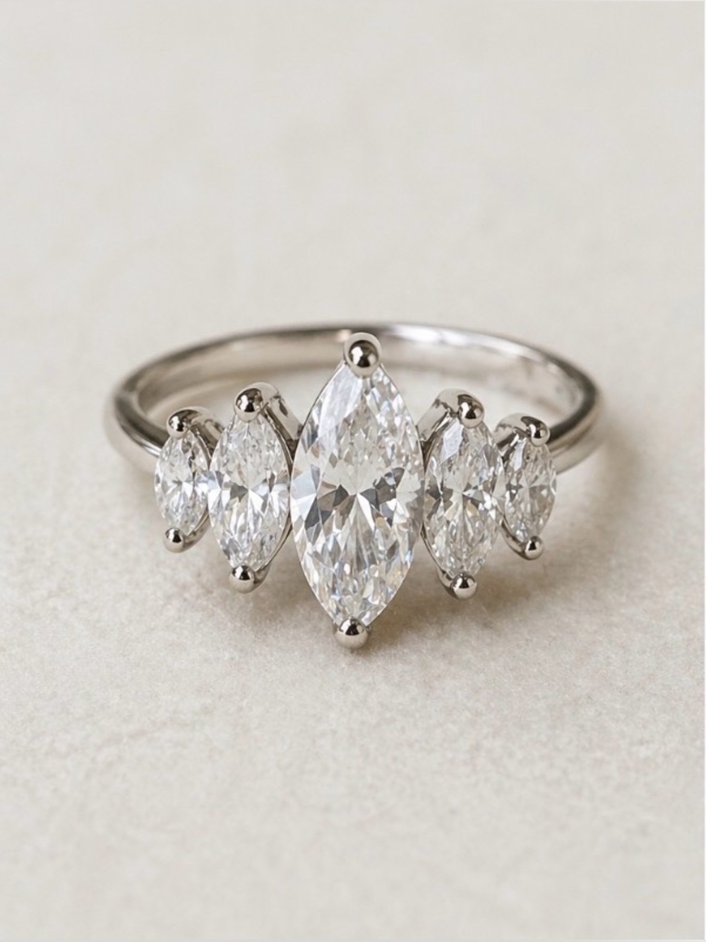 Marquise Moissanite Engagement Ring 5 Stone 3.6ct Wedding Ring